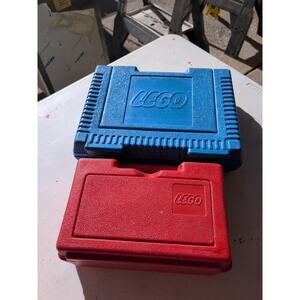 LOT OF 2 VINTAGE LEGO STORAGE BOX 1982 1984 AUTHENTIC